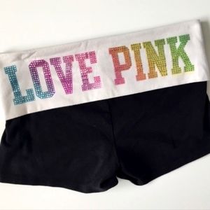 VS PINK Rainbow Bling Yoga Shortie